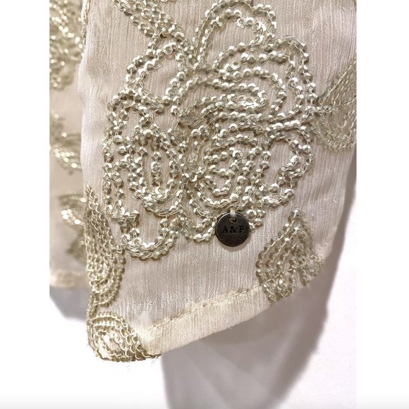 Abercrombie & Fitch Gold Sequin Roses Tank Top - Picture 2 of 4